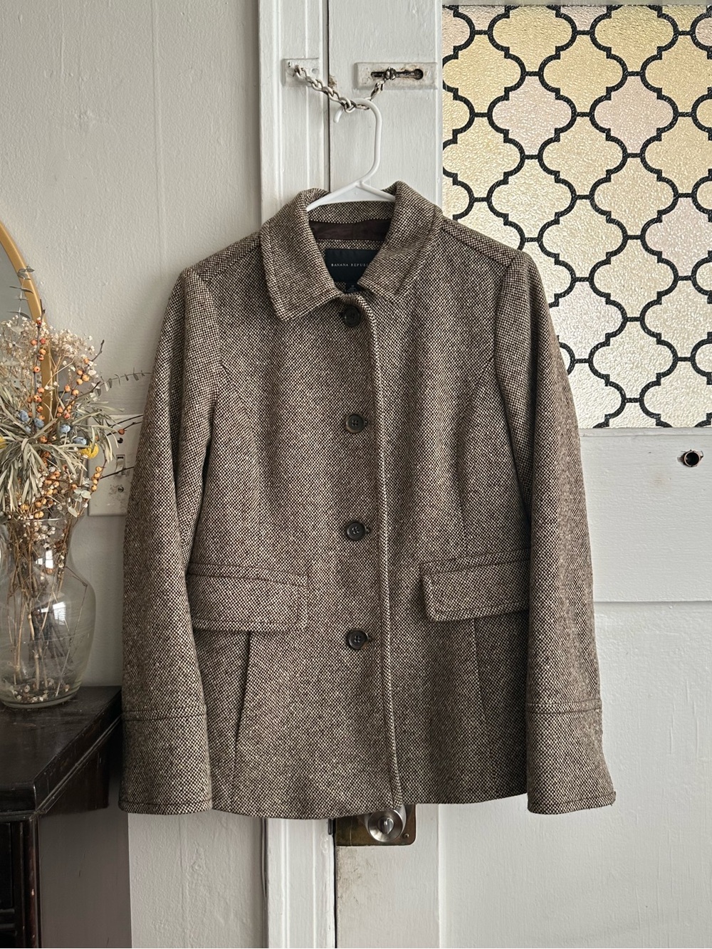 Banana Republic Brown Wool-Blend Button Front Coat